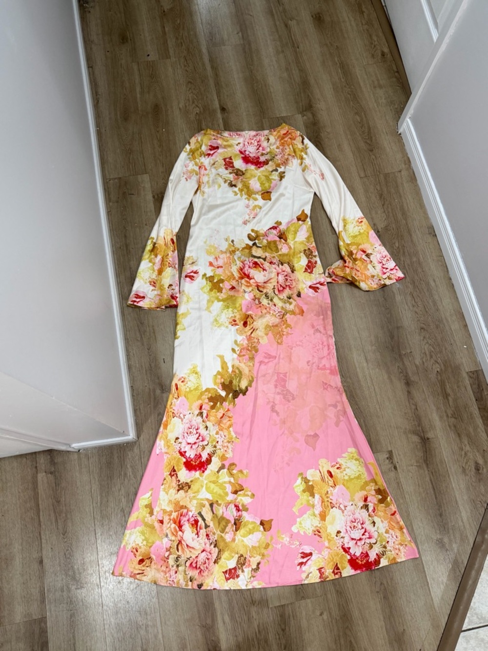 NWOT Floral Ombre Maxi Dress - Pink & Cream
